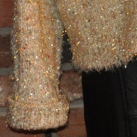 Anthropologie Maeve Twinkle Ivory Gold Tinsel Multicolor Knit Cardigan Sweater - Picture 9 of 9